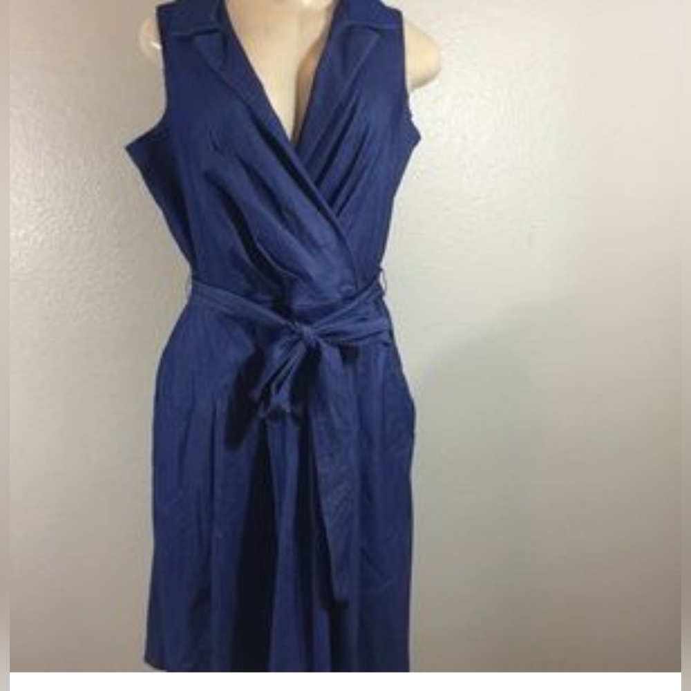 Reg $75 Shelby & Parker Denim Blue color pleated dress size 8